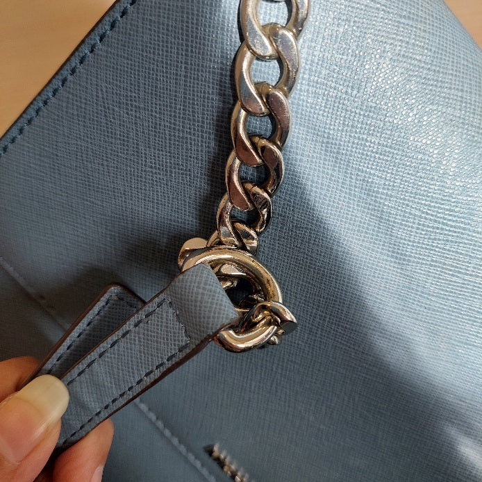 Michael Kors Blue Saffiano Leather Crossbody Bag | Pre Loved |