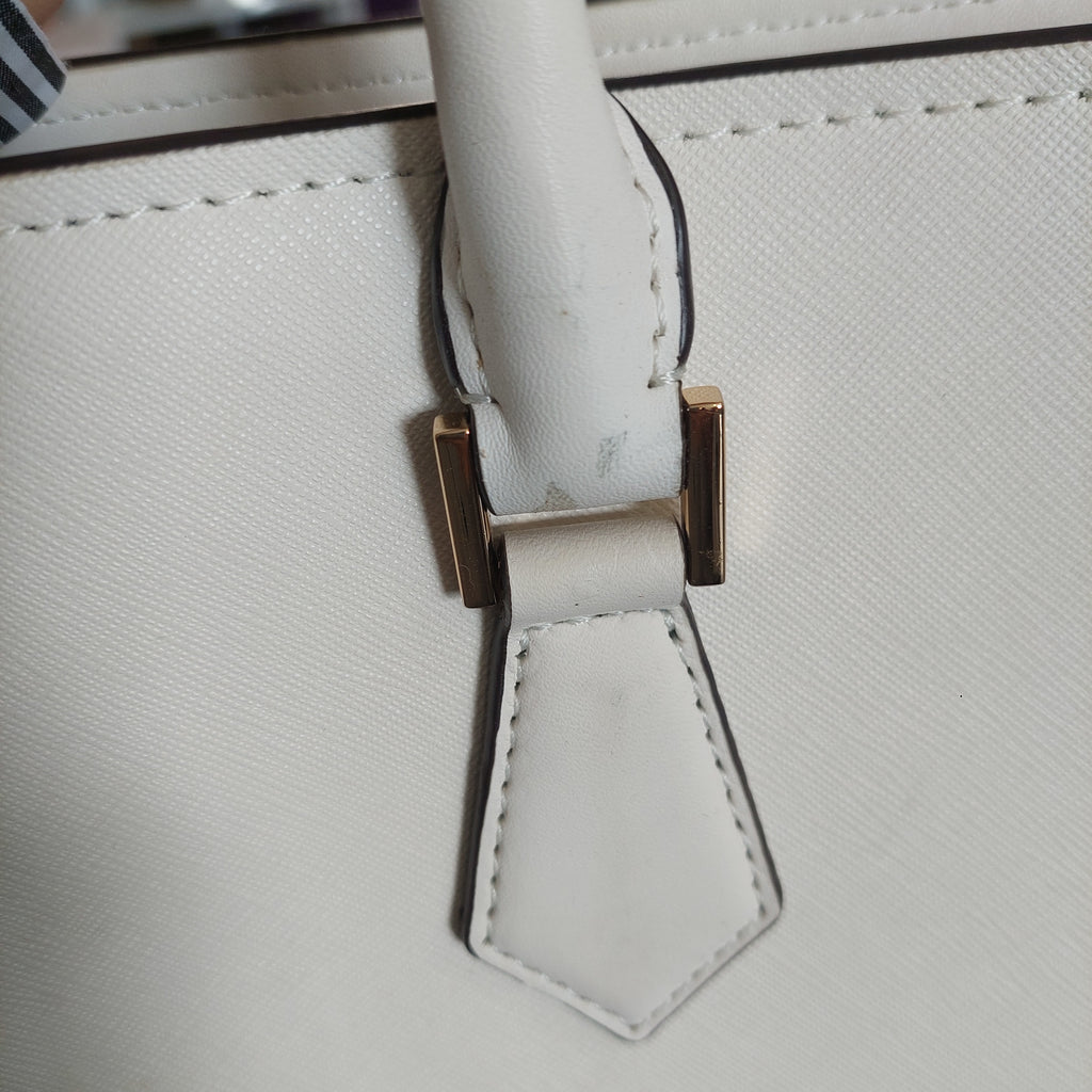 Michael Kors White “HOPE” Large Leather Satchel Bag | Pre Loved |