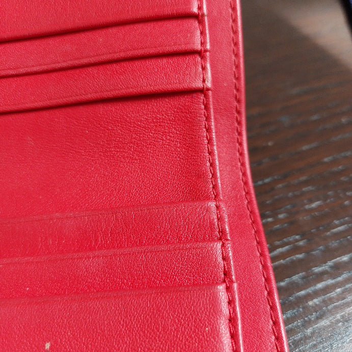 Tory Burch Red Leather 'Robinson' Mini Bifold Wallet | Pre Loved |