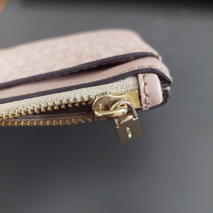 Michael Kors Pink Signature Logo Medium Wristlet | Pre Loved |