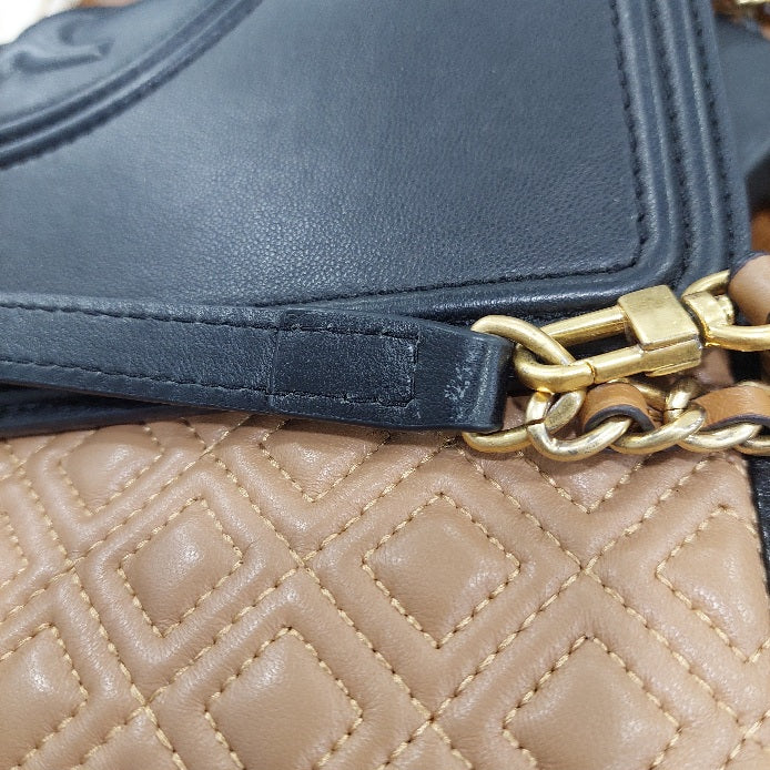 Tory Burch Tri Color Quilted Leather Fleming Shoulder Bag | Pre Loved |