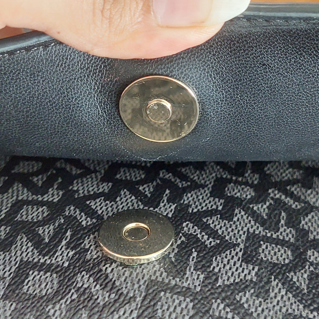 DKNY Black Millie Flap Cow Leather Coated Shoulder Bag | Brand New |