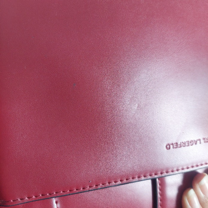 karl lagerfeld Burgundy Leather Crossbody Bag | Gently Used |