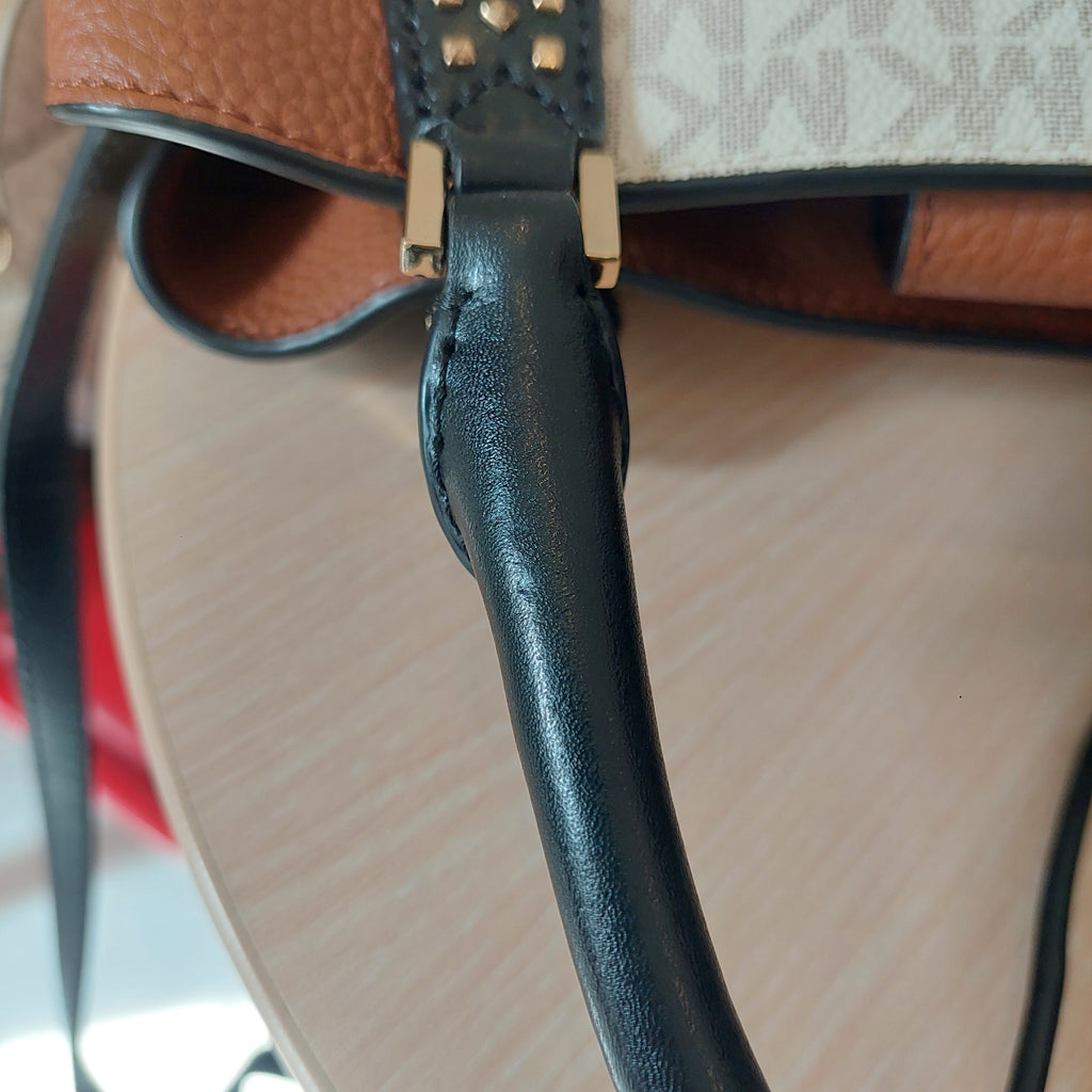 Michael Kors Kimberly Vanilla Studded Small Satchel Bag | Gently Used |