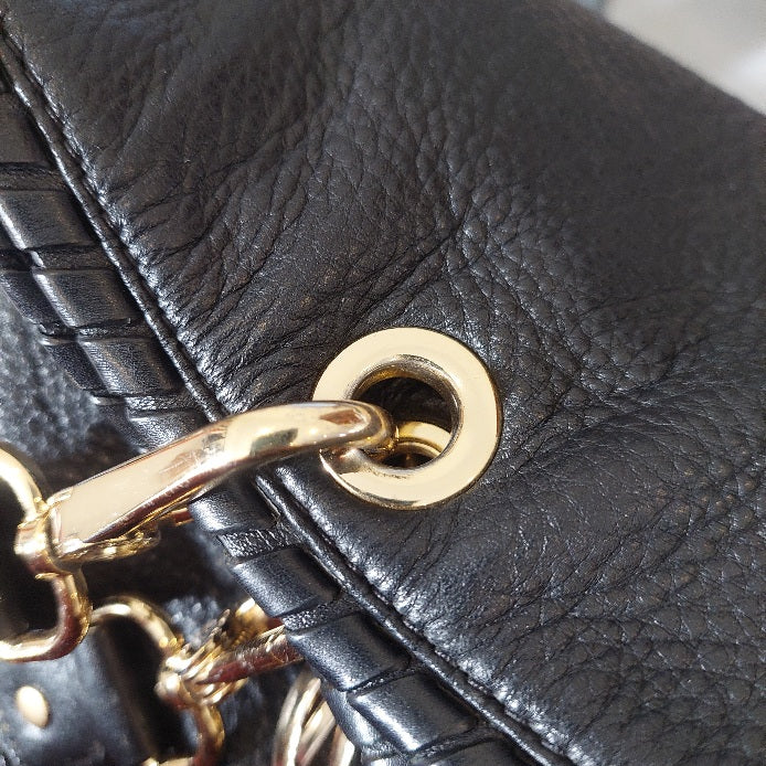 Michael Kors Black Soft Leather Convertible Shoulder Bag | Pre Loved |