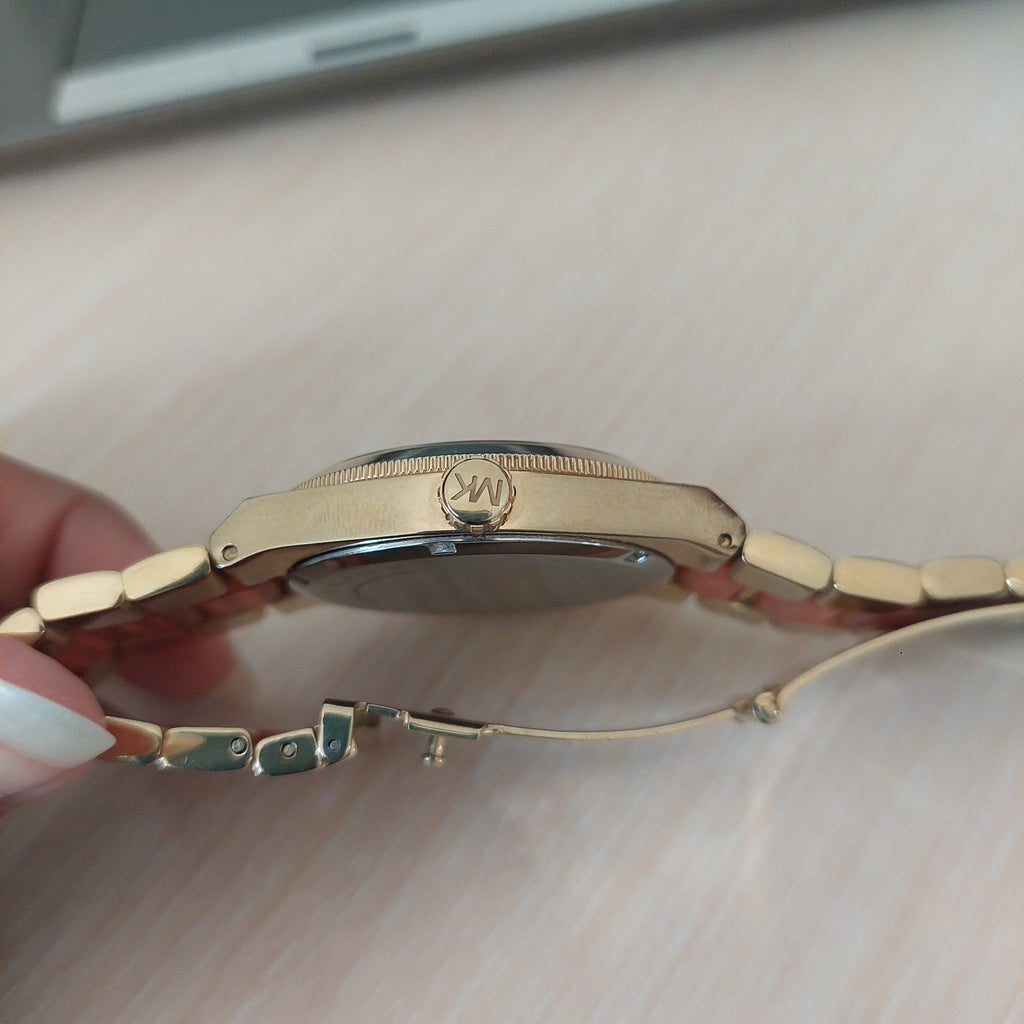 Michael Kors Gold & Orange MK-1653 Channing Stainless Steel Watch | Pre Loved |