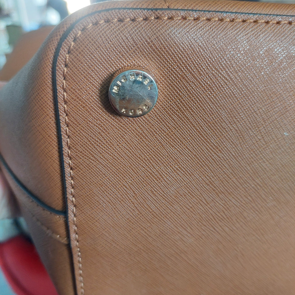 Michael Kors Brown Greenwich Sienna Large Saffiano Leather Bag | Pre Loved |
