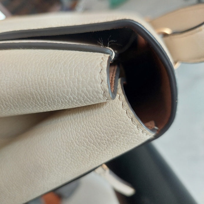 Tory Burch Cream Leather Juliette Satchel Bag | Gently Used |