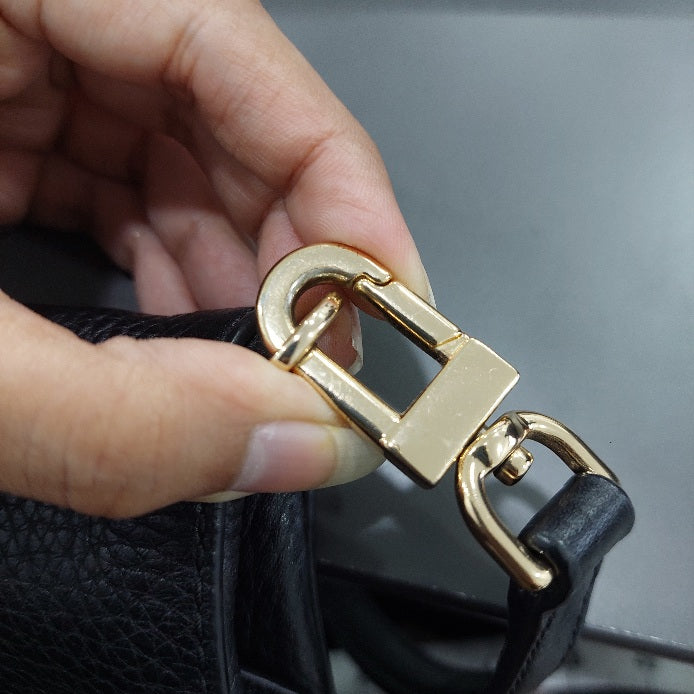 Tory Burch Black Leather Taylor Convertible Foldover Crossbody Bag | Gently Used |