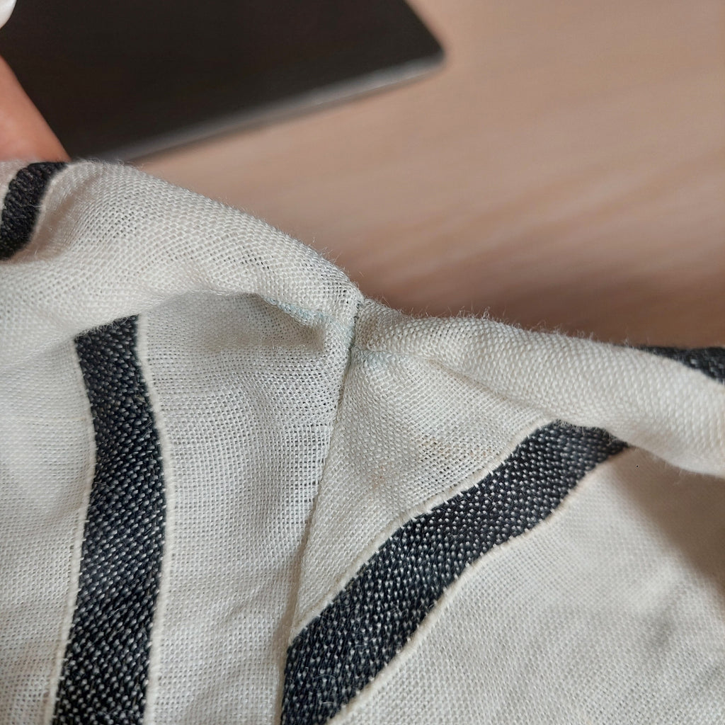 Zara Cream & Black Striped Tie Up Detail Top | Pre Loved |