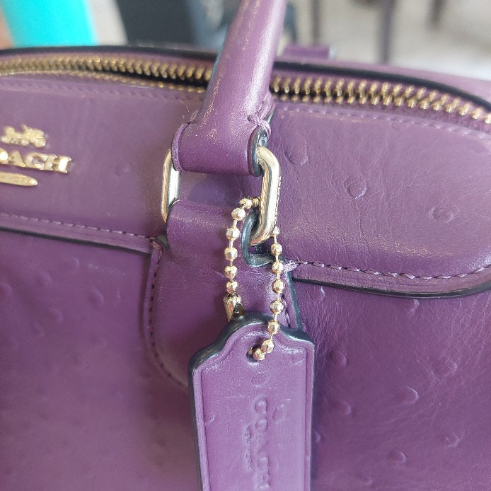 Coach Purple Leather Small Rowan Crossbody Handbag | Pre Loved |