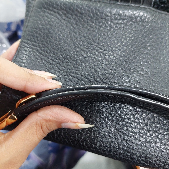 Tory Burch Black Leather Taylor Convertible Foldover Crossbody Bag | Gently Used |