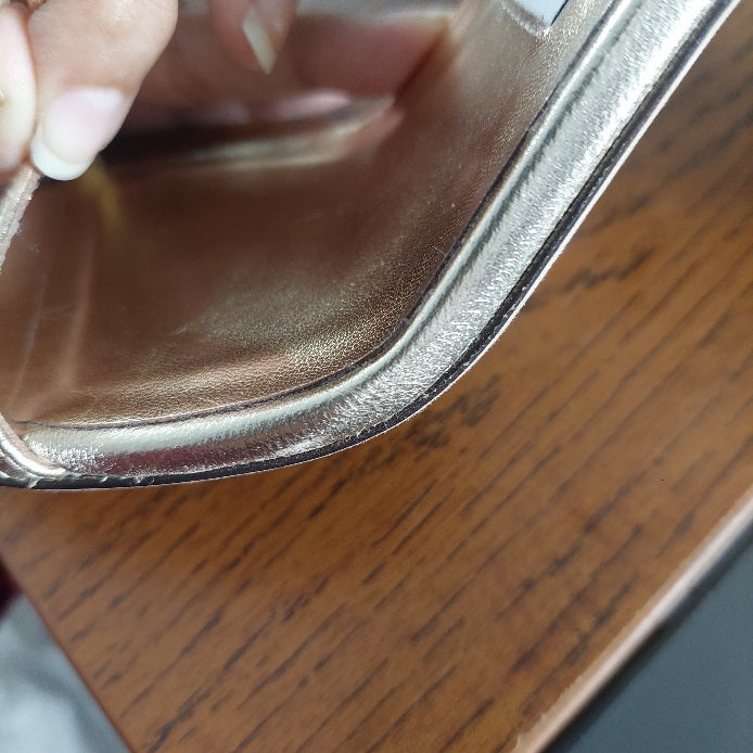 Jimmy Choo Gold Metallic Leather Azie 85 Sandals | Gently used |