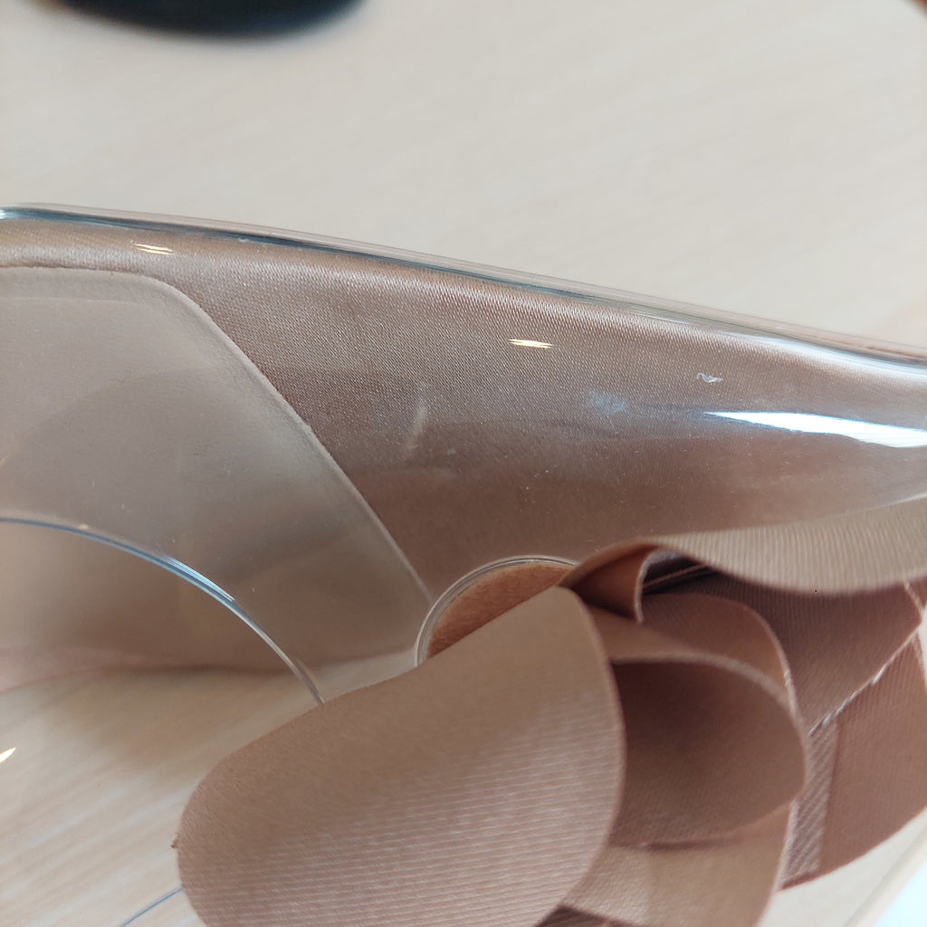 Zara Beige Pointed Toe Embellished Slingback Heels | Like New |