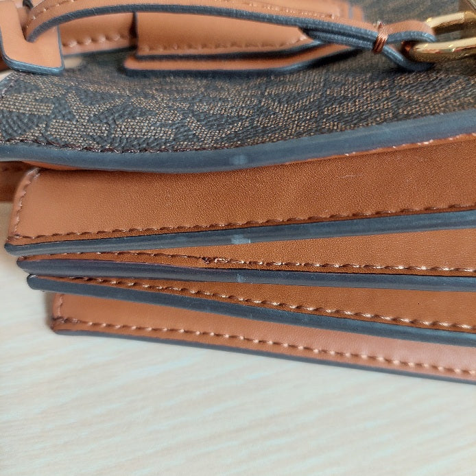 Michael Kors Brown Signature Coated Canvas & Leather Small Mercer Tote Bag | Pre Loved |