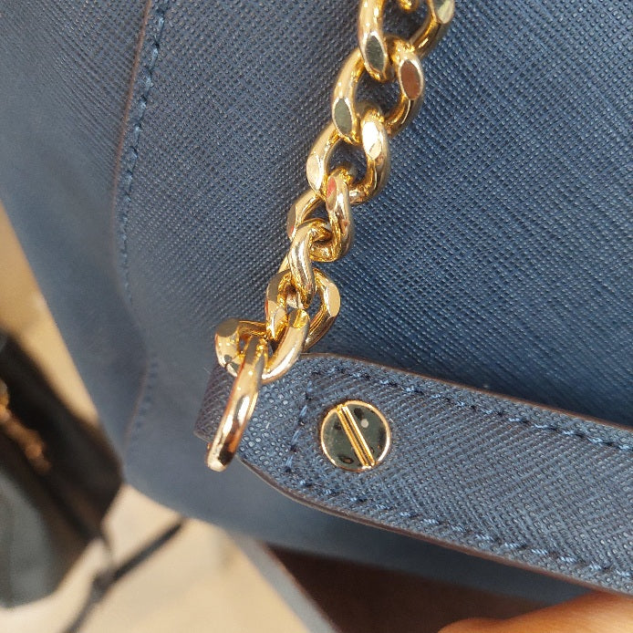 Michael Kors Navy Leather Chain Shoulder Bag | Pre Loved |