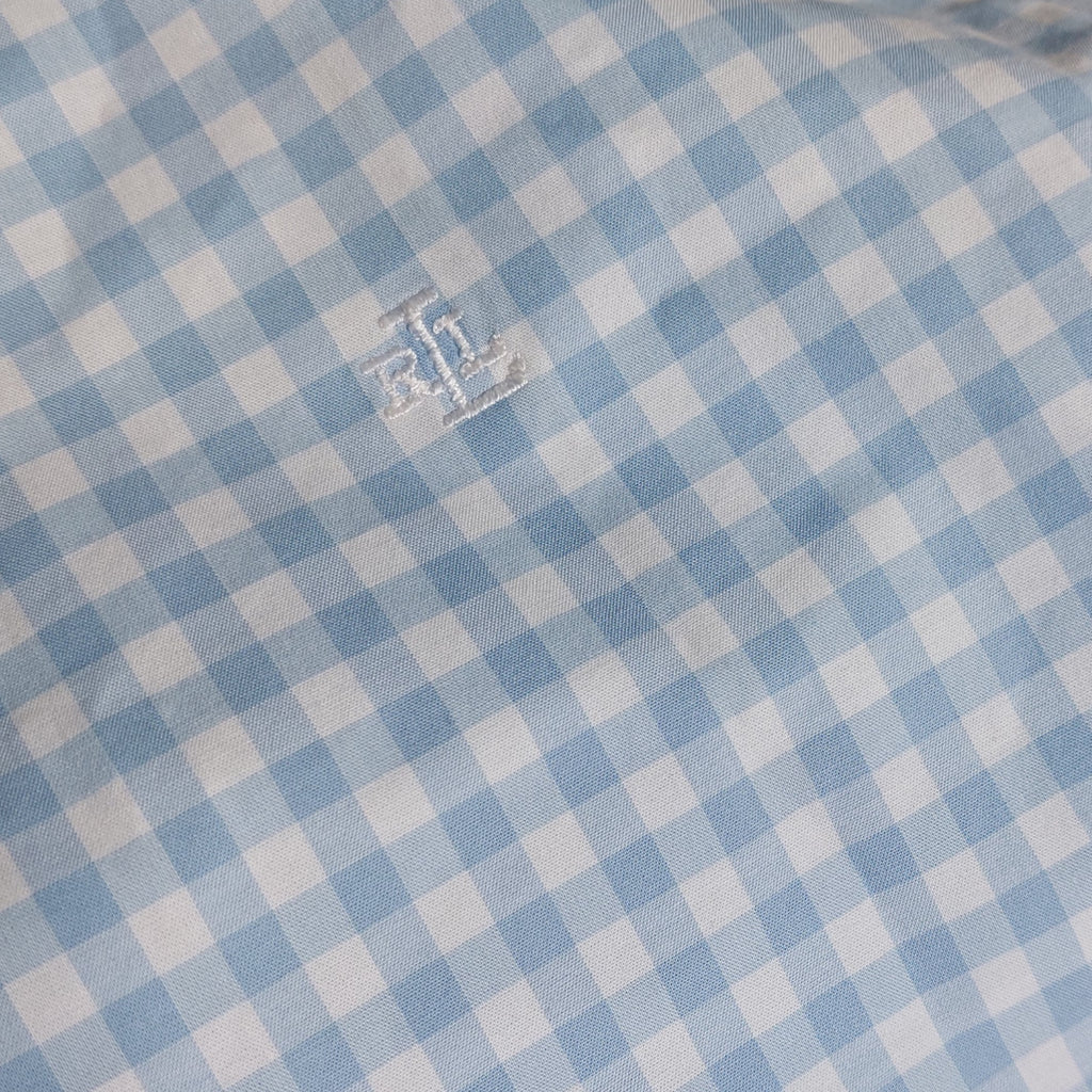 Ralph Lauren Light Blue Check Print Collared Shirt | Pre Loved |