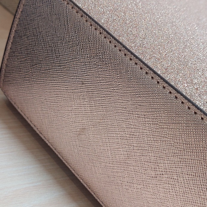 Kate Spade Rose Gold Glitter Leather Tinsel Satchel Bag | Gently Used |