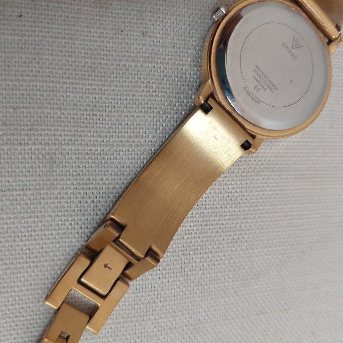 Guess Gold Rhinestone Round-dial Watch | Pre Loved |