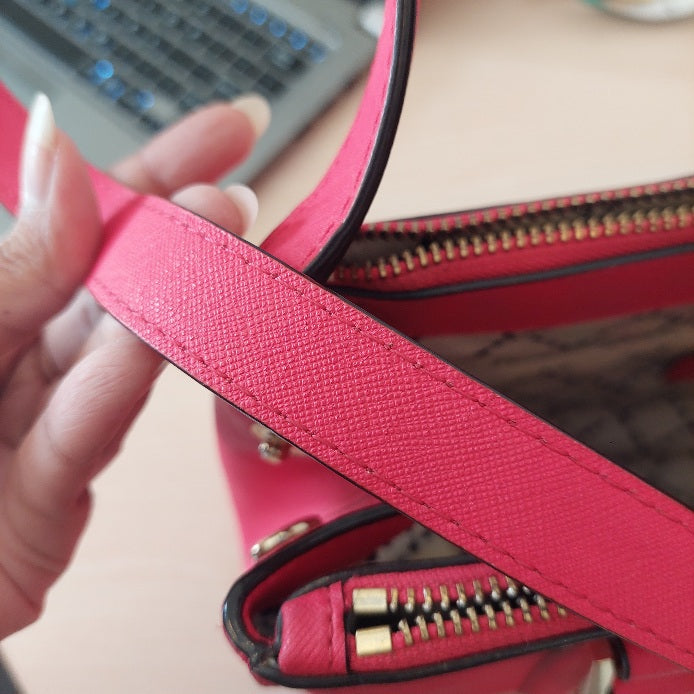 Kate Spade Bright Pink Leather Newbury Lane Satchel Bag | Pre Loved |