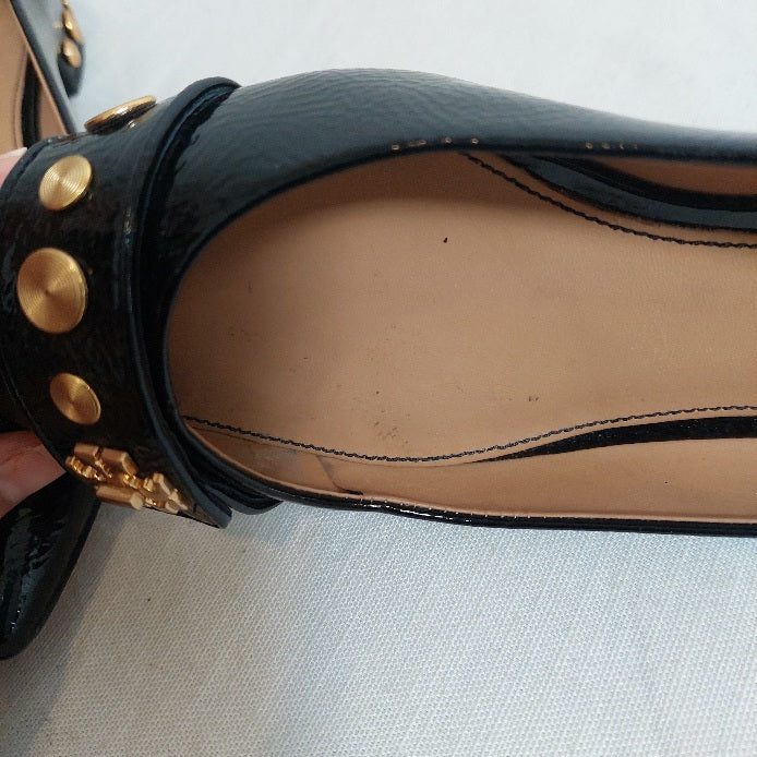 Tory Burch Black Patent Leather 'Kira' Studded Pumps | Pre Loved |