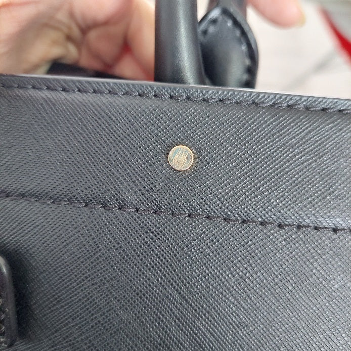 Michael Kors Black Rayne Leather Medium East West Satchel Bag | Gently Used |