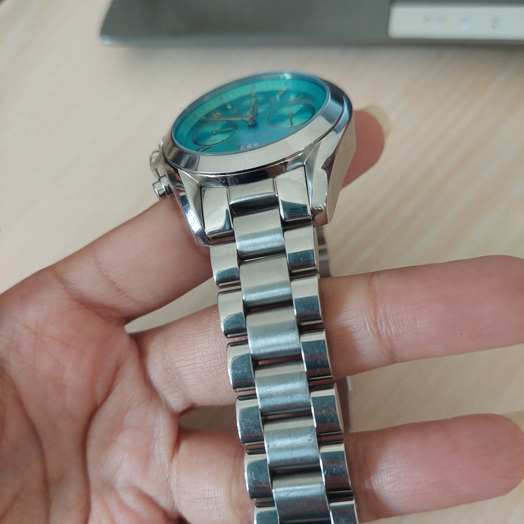 Michael Kors Silver & Blue Chronograph MK6197 Watch | Pre Loved |