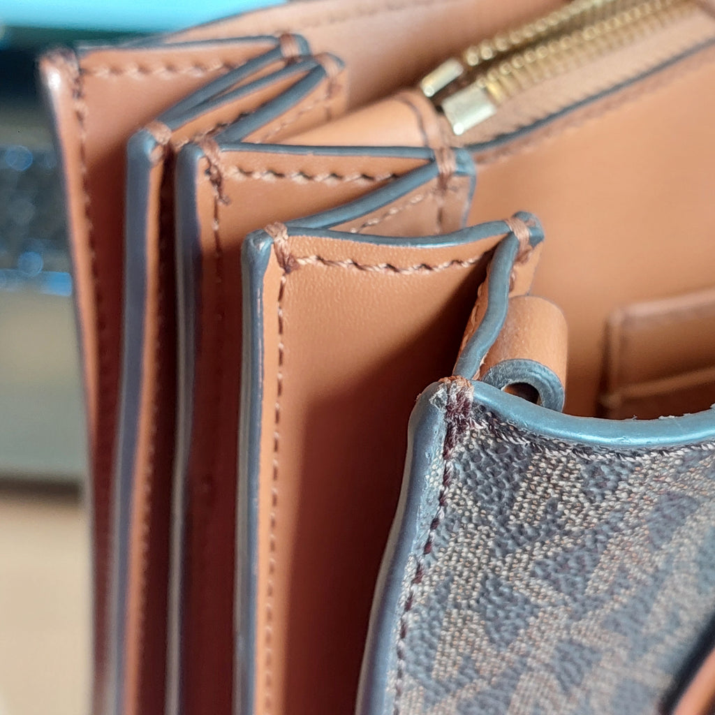 Michael Kors Brown Signature Coated Canvas & Leather Small Mercer Tote Bag | Pre Loved |