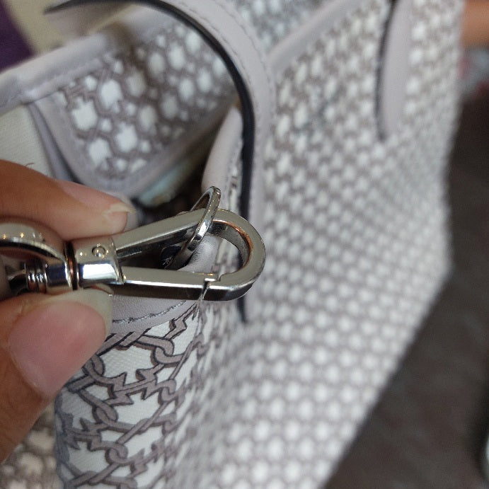 Kate Spade Cream & Taupe Canvas Satchel Bag | Pre Loved |