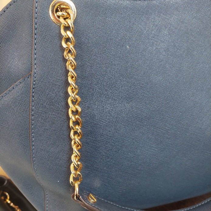 Michael Kors Navy Leather Chain Shoulder Bag | Pre Loved |