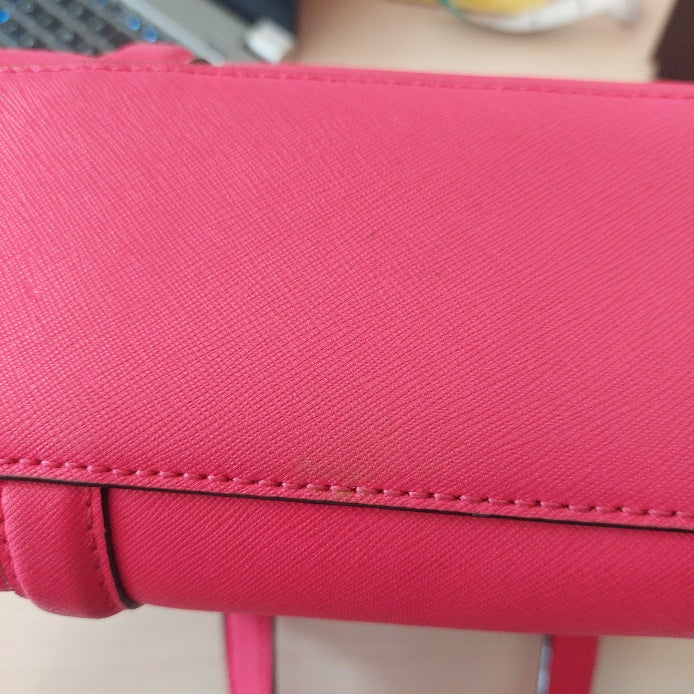 Kate Spade Bright Pink Leather Newbury Lane Satchel Bag | Pre Loved |