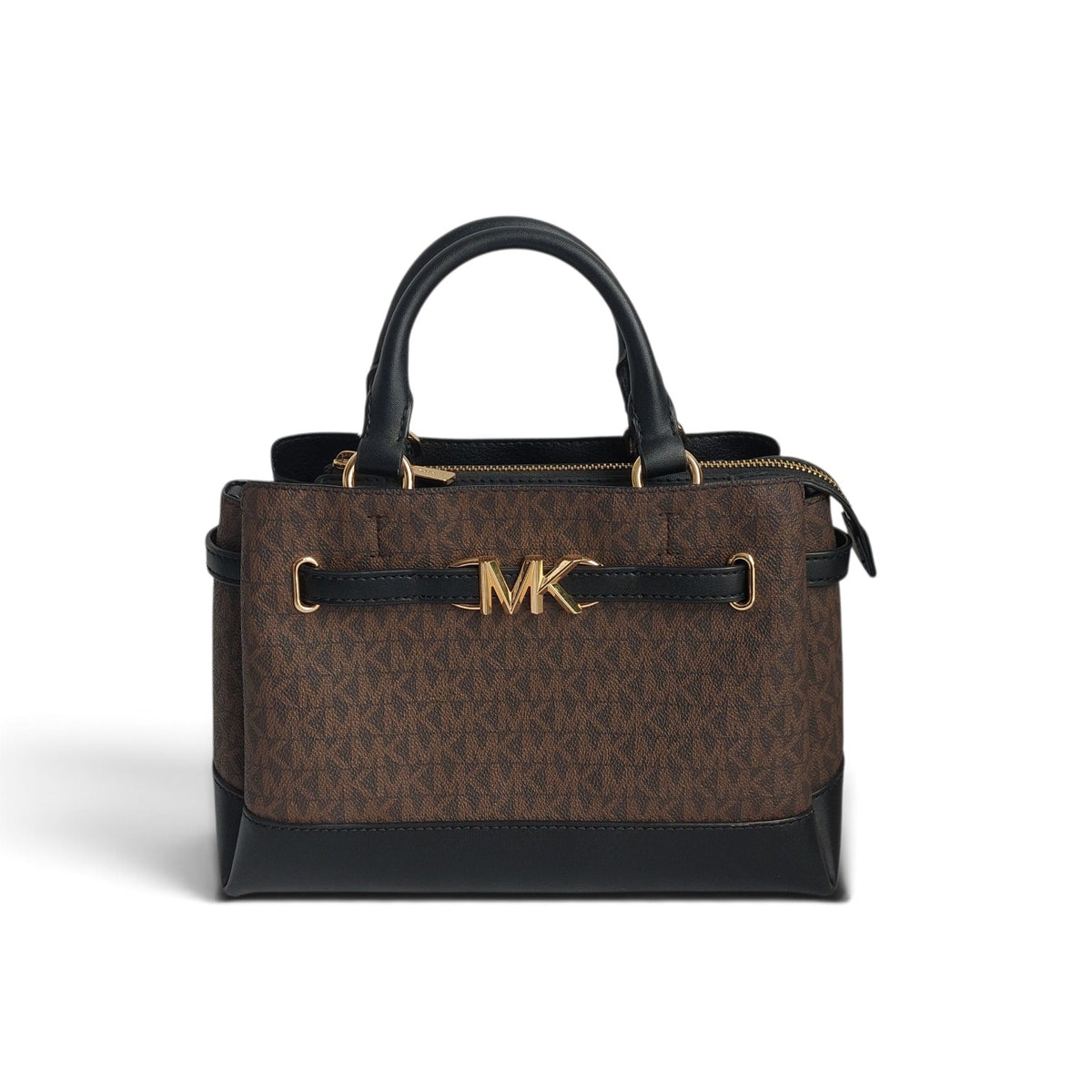 Michael Kors Brown Reed Small Belted Logo Satchel Bag | Gently Used |