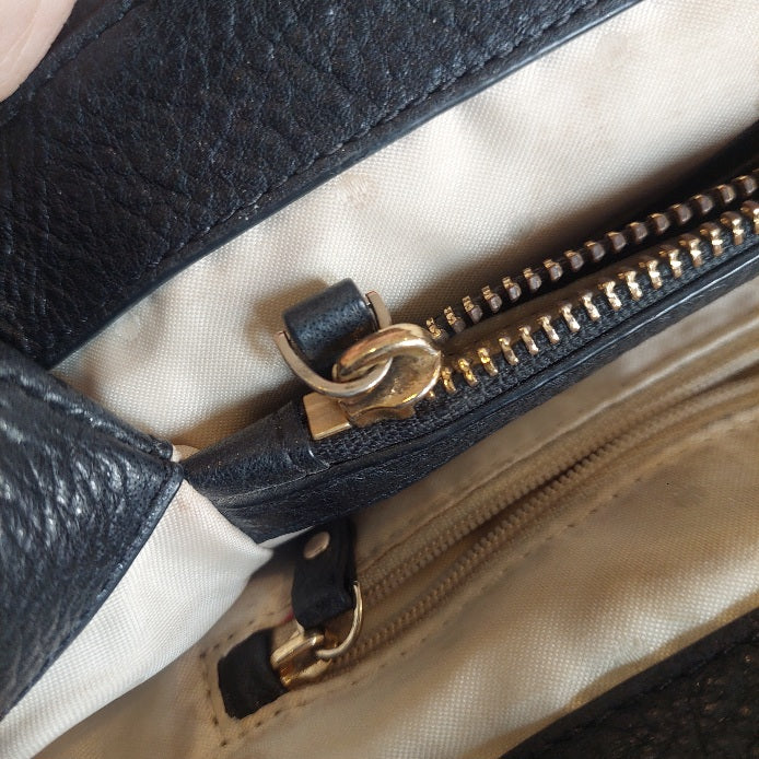 Kate Spade Black Leather Triple Compartment Shoulder Bag | Pre Loved |