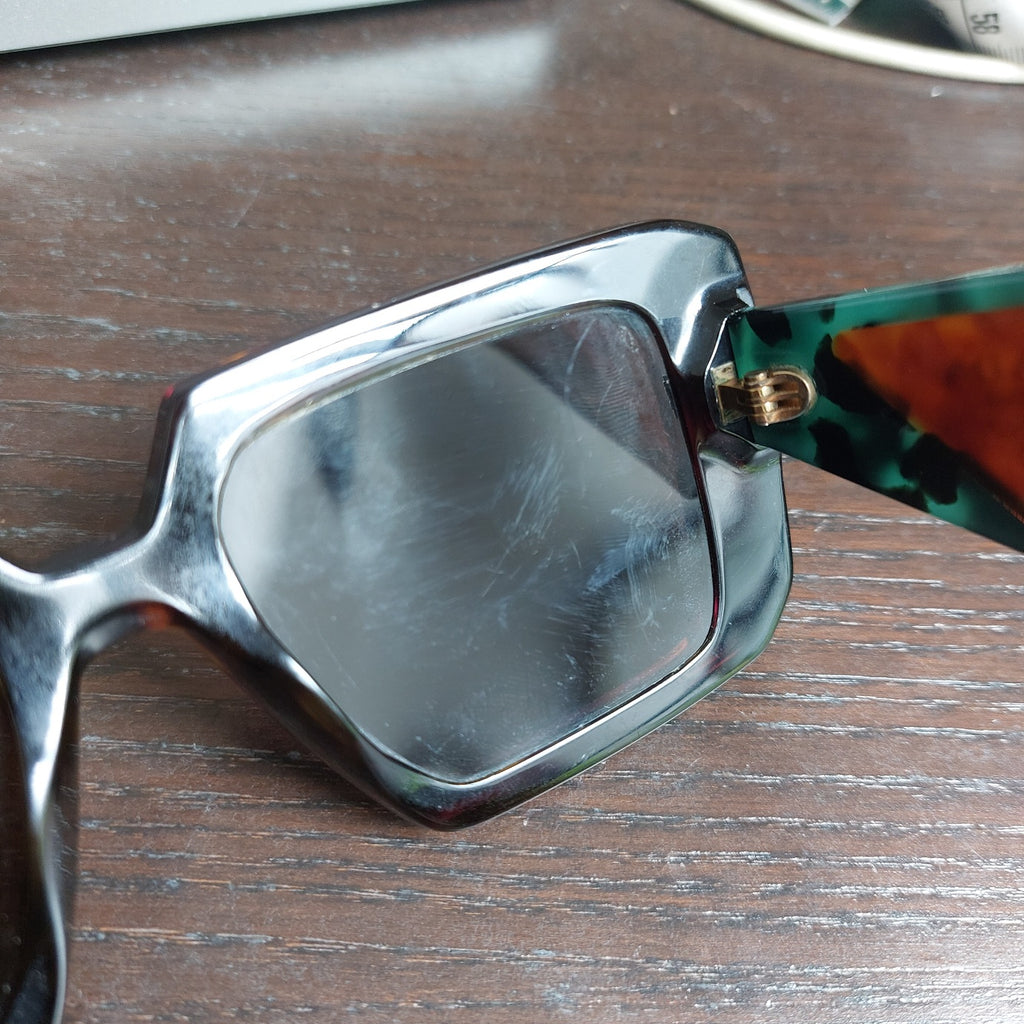 Prada Dark Brown Tortoise 2AU06B Rectangle Sunglasses | Pre Loved |