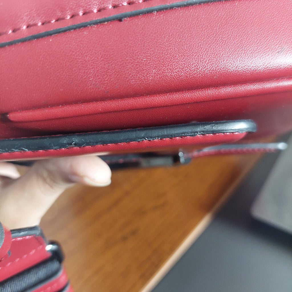 karl lagerfeld Burgundy Leather Crossbody Bag | Gently Used |