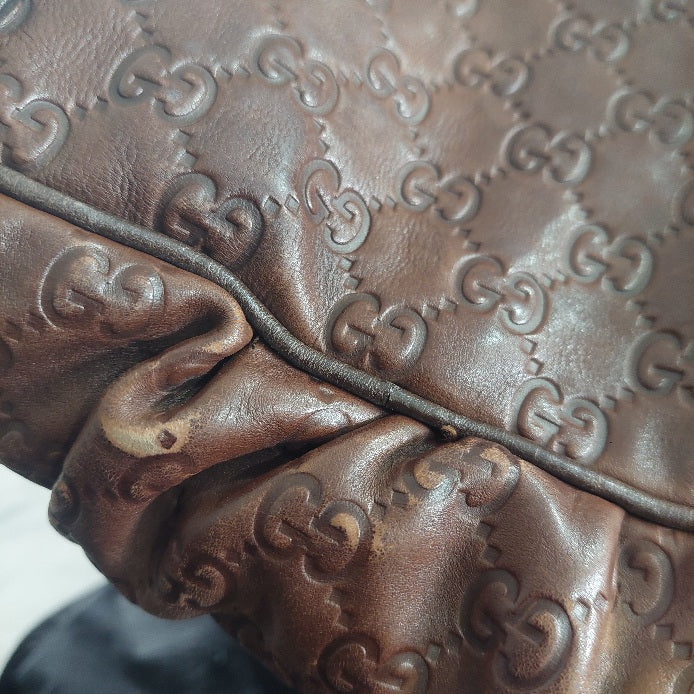 Gucci Brown Guccissima Leather Boston Bag | Pre Loved |