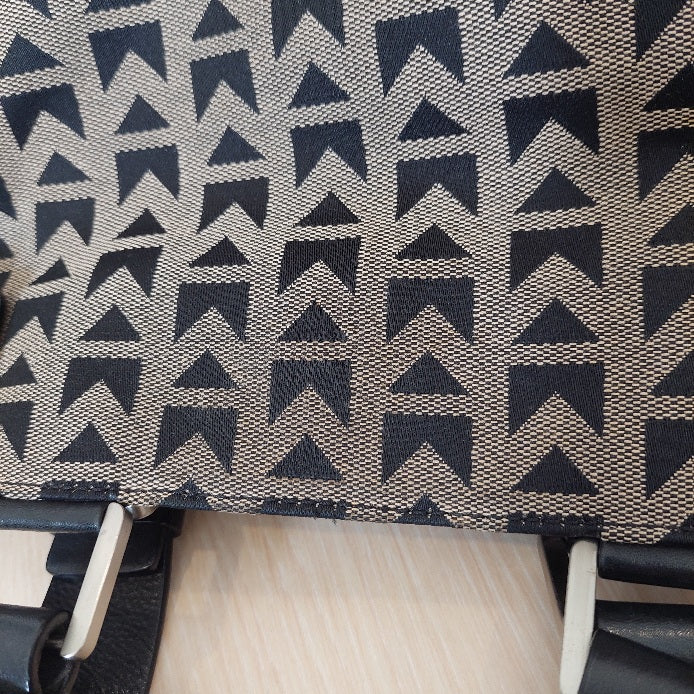 Michael Kors Black Leather & Canvas Buckle Logo Tote | Pre loved |