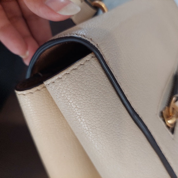 Tory Burch Cream Leather Juliette Satchel Bag | Gently Used |