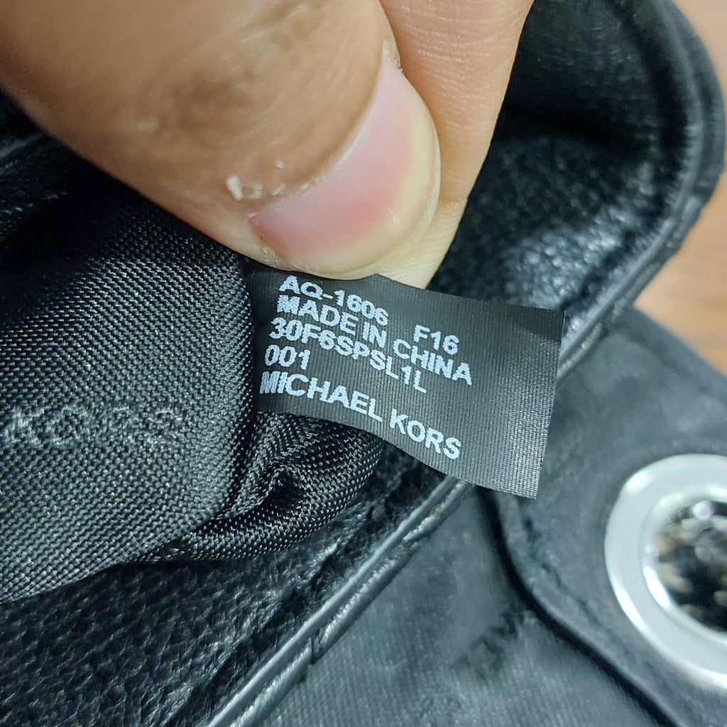 Michael Kors Black Quilted Leather Faux-Pearl Embellished 'Sloan' Shoulder Bag | Gently Used |