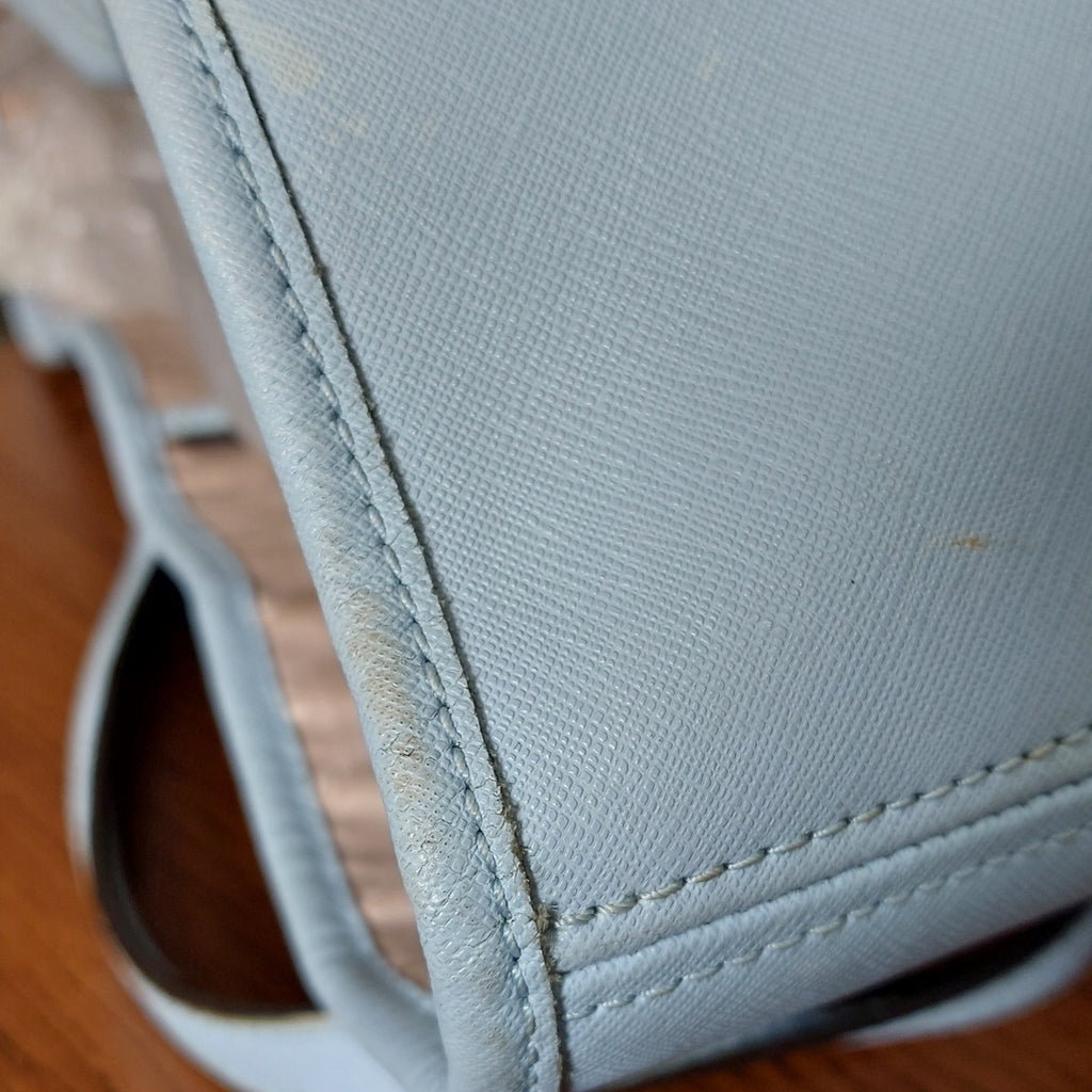 Michael Kors Light Blue Leather Jet Set Travel Shoulder Bag | Pre Loved |