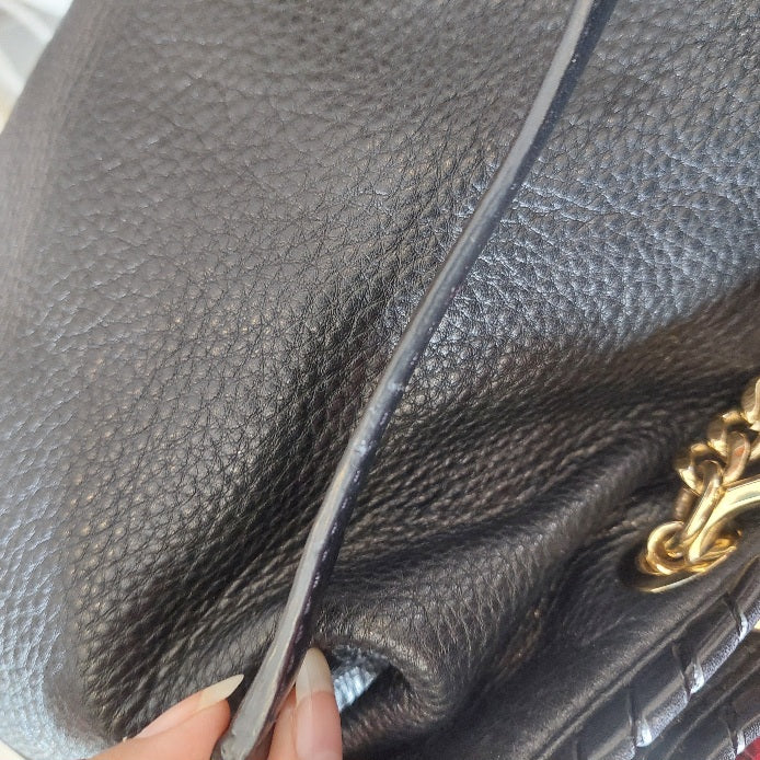 Michael Kors Black Soft Leather Convertible Shoulder Bag | Pre Loved |