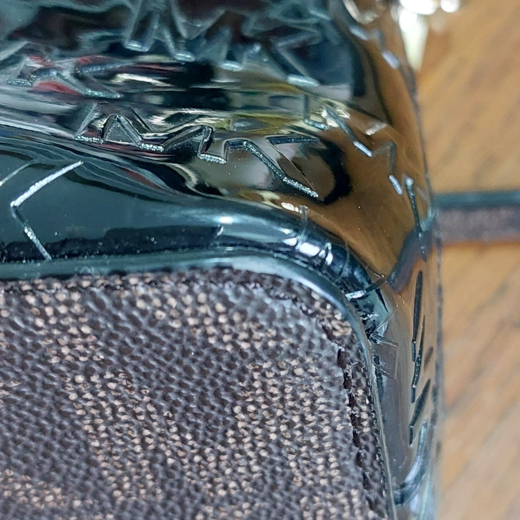 Michael Kors Black & Brown Patent Large Dome Crossbody Bag | Gently Used |