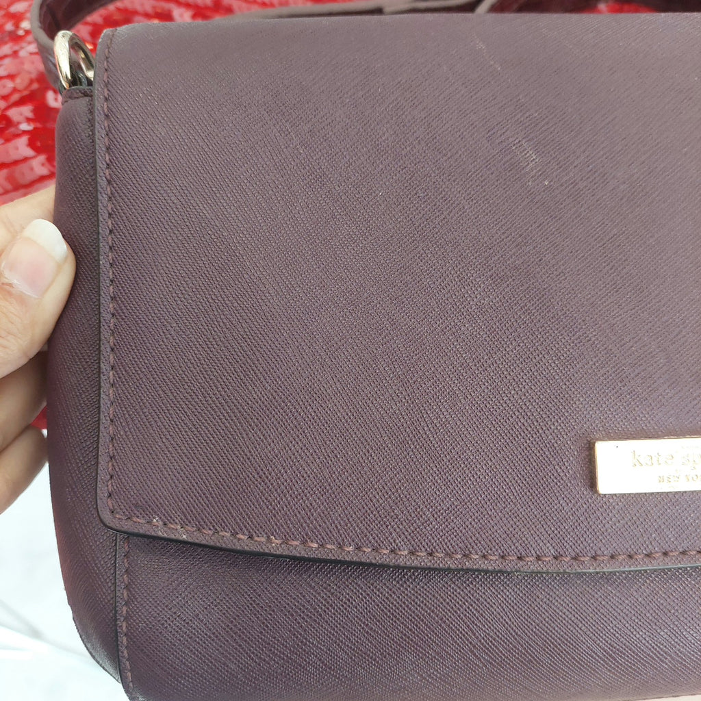 Kate Spade Purple Leather Shoulder Bag | Pre Loved |