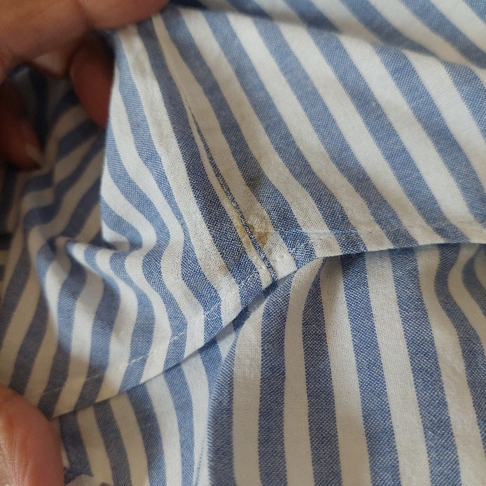 Zara Blue & White Striped Collared Shirt | Pre Loved |