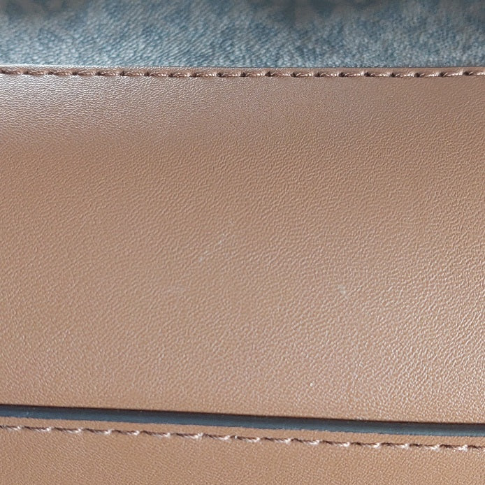 Michael Kors Brown Signature Leatherette Reed Satchel Bag | Gently Used |