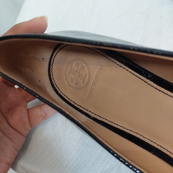 Tory Burch Black Patent Leather 'Kira' Studded Pumps | Pre Loved |