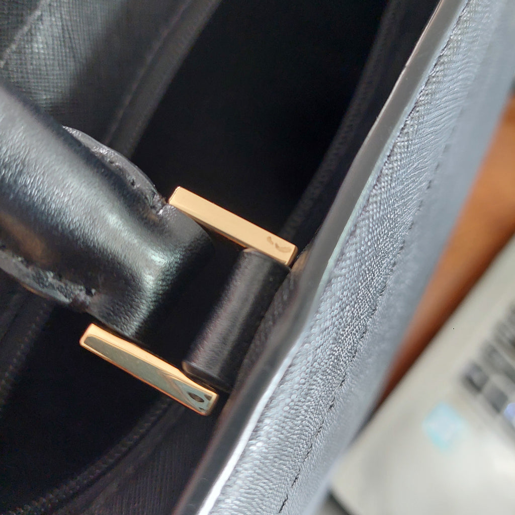 Michael Kors Black Rayne Leather Medium East West Satchel Bag | Gently Used |