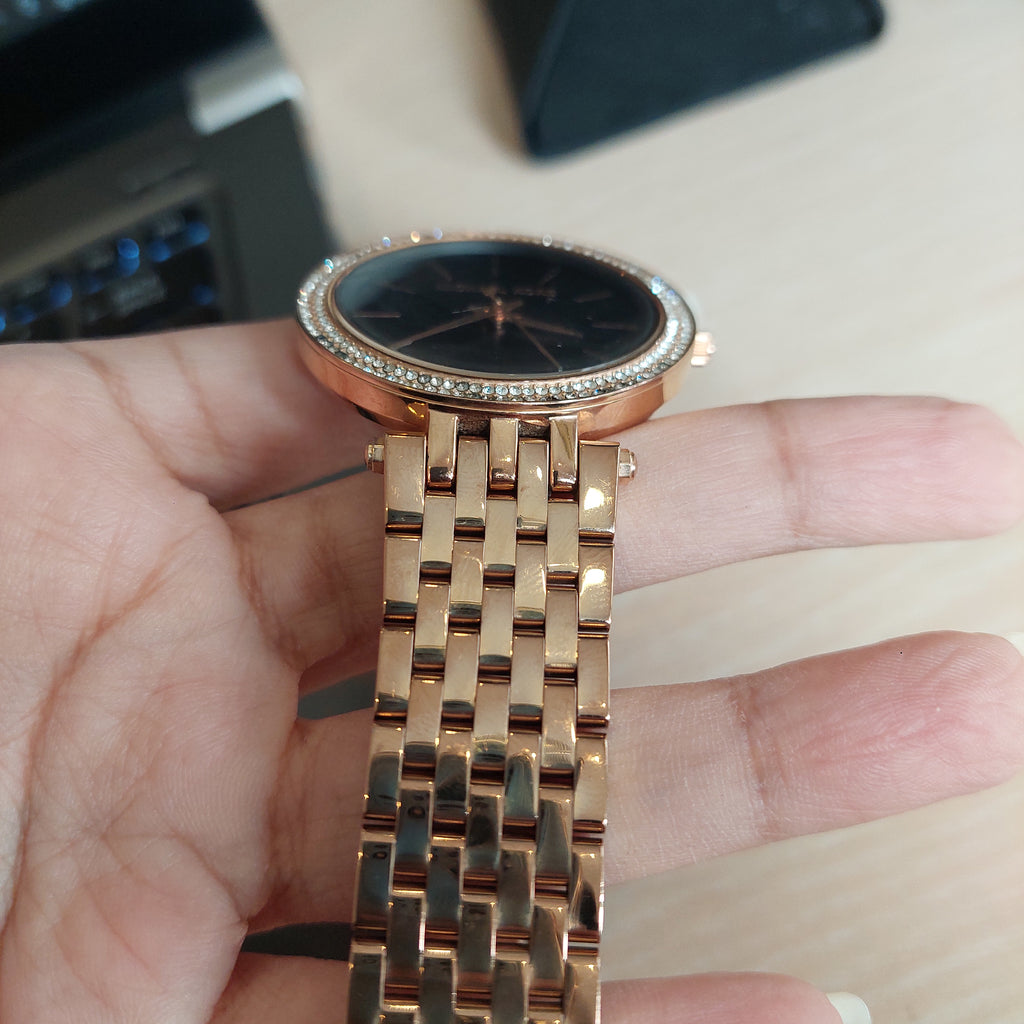 Michael Kors Rose Gold Rhinestone MK-3402 Watch | Pre Loved |