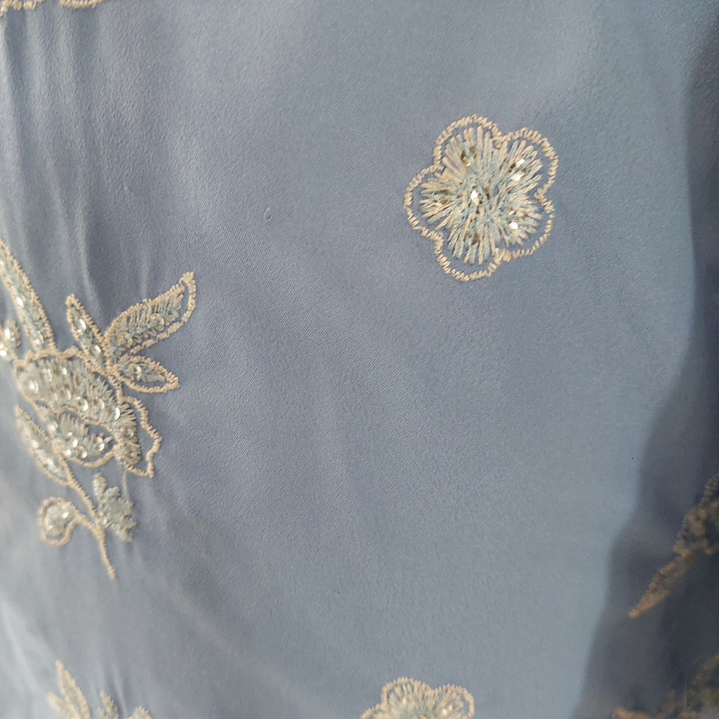 Sana Safinaz Blue & White Pearls & Embroidered Kurta | Gently Used |