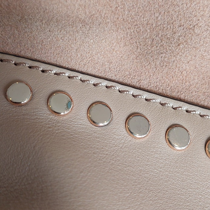 Rebecca Minkoff Tan Leather & Suede Embellished Convertible Backpack Purse | Pre Loved |